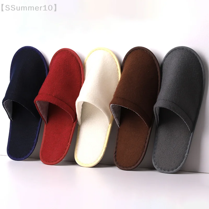 【SSummer10】1 Pair Disposable Slippers For Hotel Rooms Made Of Disposable Eva Fleece Lightweight【SS】