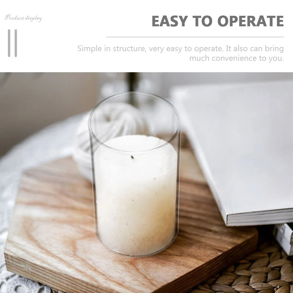 

Cylinder Candleholders Clear Glass Cover Transparent Decorative Windproof Holder Household Supplies Clear Glass Shades