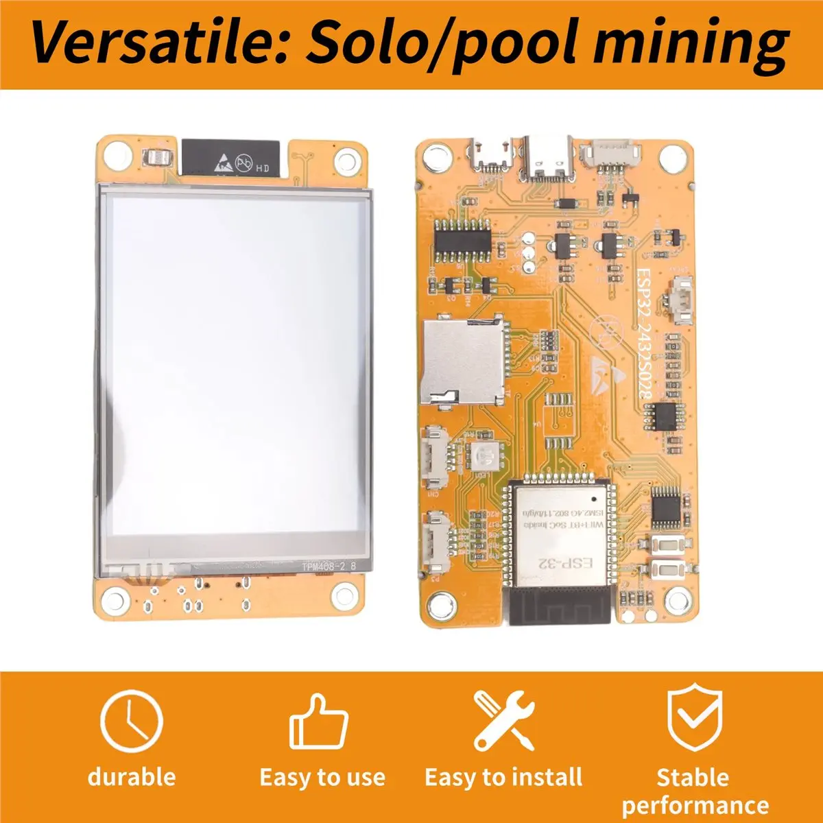 Sells well 1060KH/S NMMiner NerdMiner Bitcoin Crypto Solo Miner 2.8 Inch Smart Display NerdMiner Upgraded 1060KH/S Harshrate