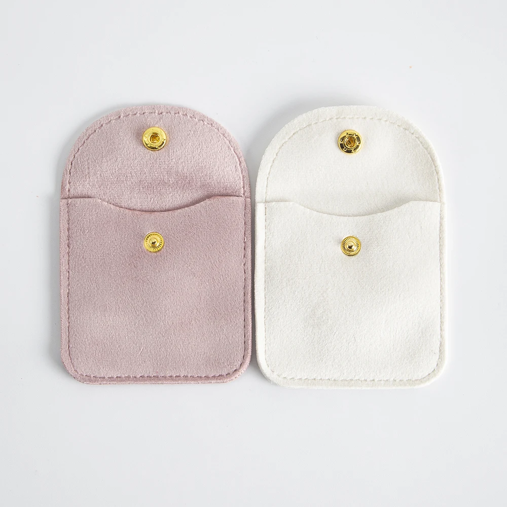 

10Pcs Jewelry Velvet Snap Button Bag Dust Protect Portable Necklace Earring Ring Storage Gift Pouch Wrapping Jewellery Organizer