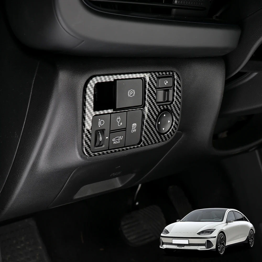 For Hyundai IONIQ 6 2026/N-LINE/N Carbon Fiber Window Button Central Console Air Vent Covers Door Anti Kick Trim Accessories