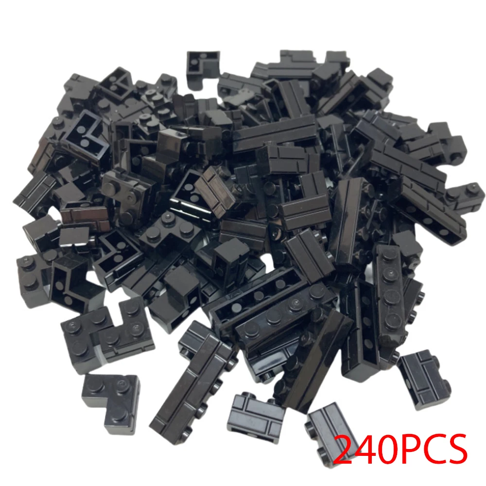 240 шт. случайные полосатые кирпичи MOC, строительные блоки, игрушки, дворцовый замок, креативные фигурки, военный городской дом, настенные детали «сделай сам»