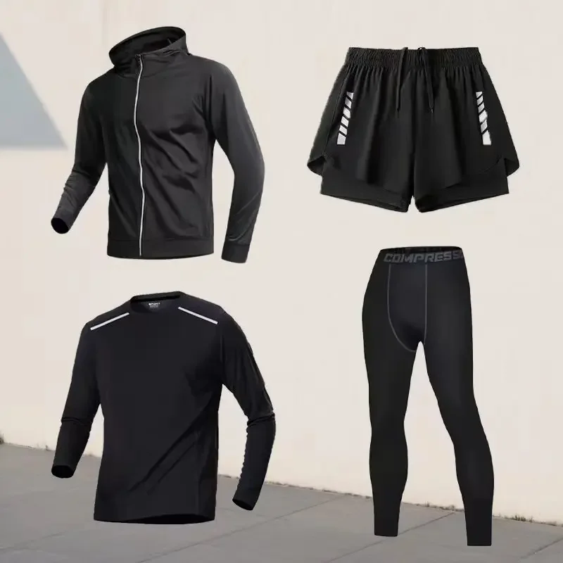 Men's Athletic Set | Compression Sportswear | Moisture Control Flexible | Bodybuilding Workout Running