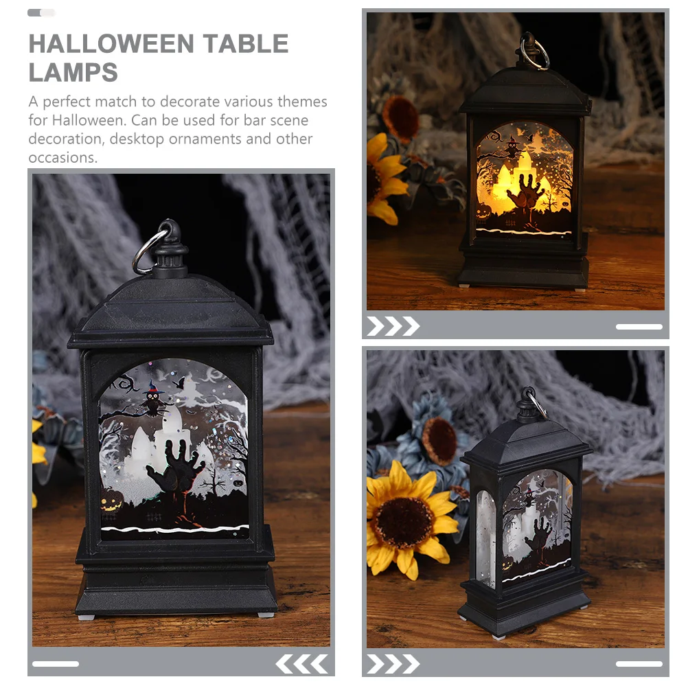 

Halloween Ghost H Night Lamp Decorative Lantern Tabletop Plastic Pumpkin Light Party Decoration Indoor Bar Use