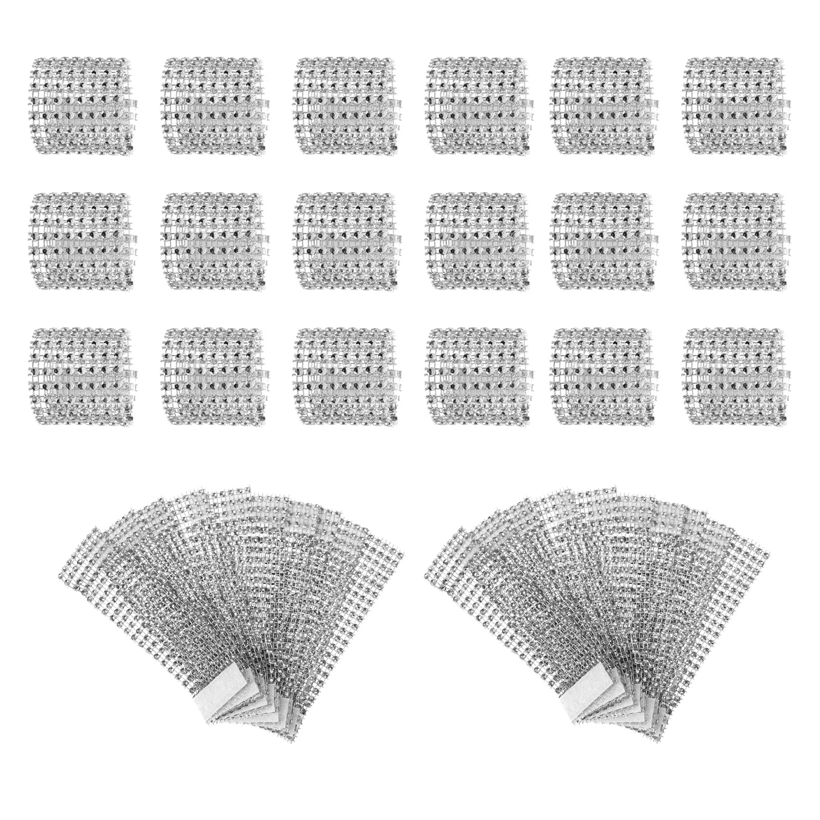 

50Pcs Decorative Napkin Rings Rhinestone Circle Napkin Holders Wedding Party Table Supplies Dinner Table Decoration