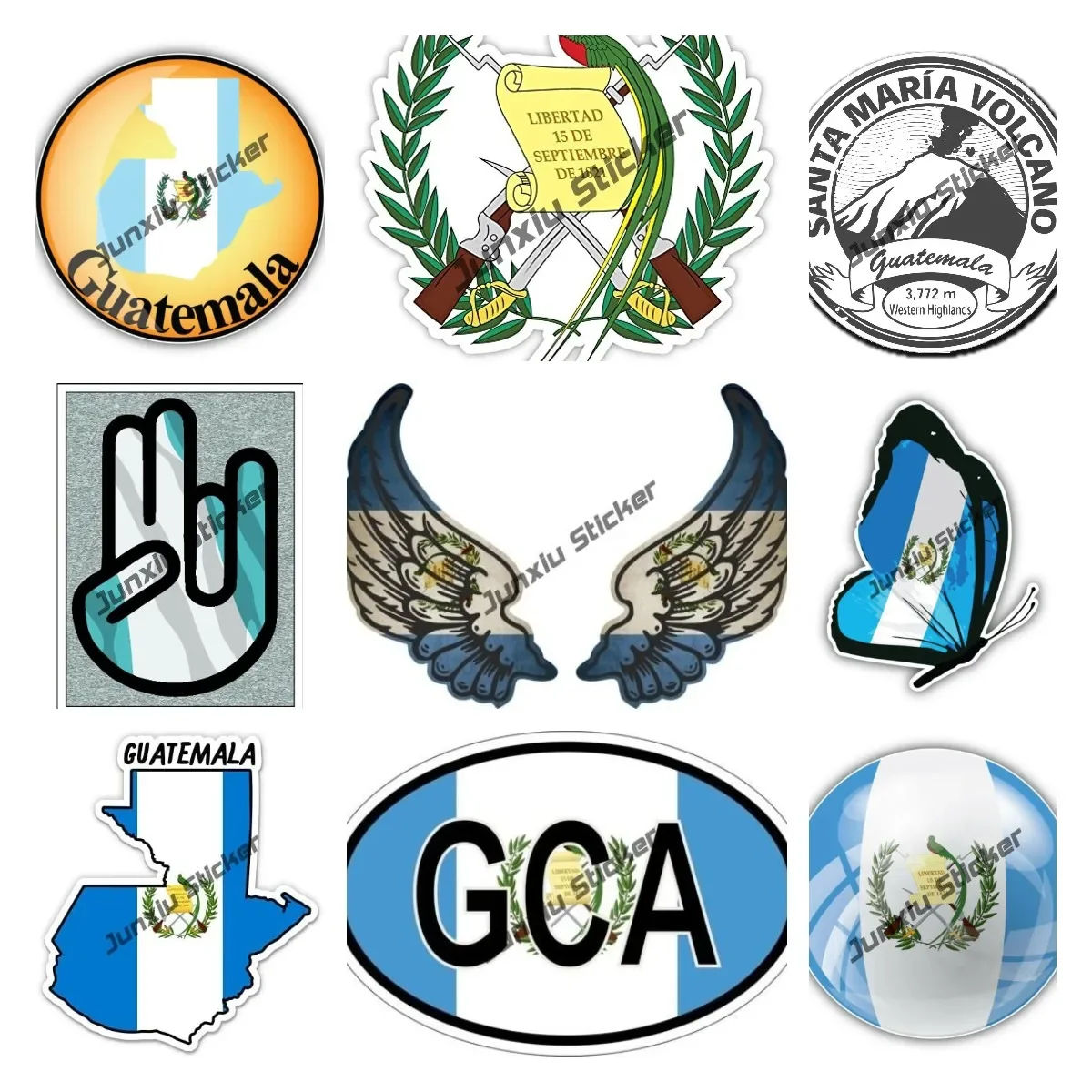 Guatemala Flag Wings Creative The Shocker Hand Guatemala Decal Motorcycle Car Stickers Decal Anime Cute Accessories Decoration