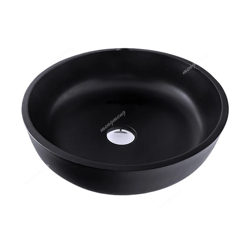 Round/Cylindrical Nordic Household wash basin Frosted black Bathroom Sinks Wash Basin Art craft  Bathroom wash