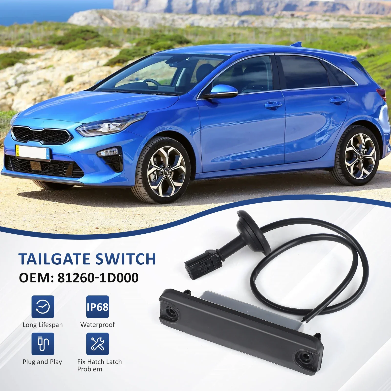 Car Rear Trunk Tailgate Handle Opening Button Switch For Kia Carens Rondo Venga Ceed 2007 2008 2009 2010 2011 2012 81260-1D000