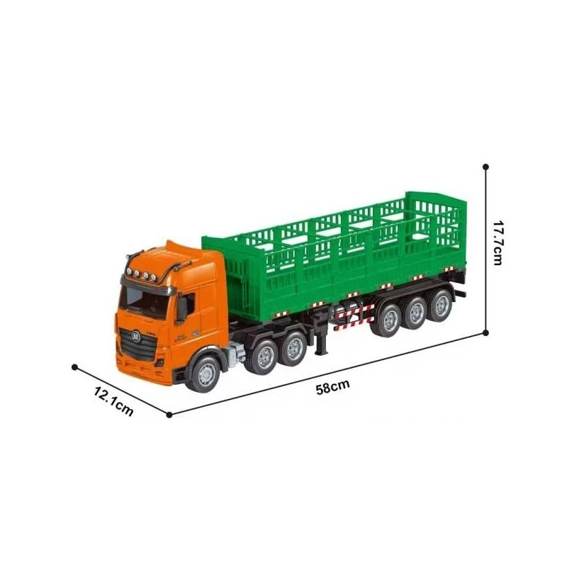 Hui Na Toys lançou novo produto 1312, veículo de engenharia de simulação de reboque de barra alta genuíno de 9 canais, carro de brinquedo de controle remoto