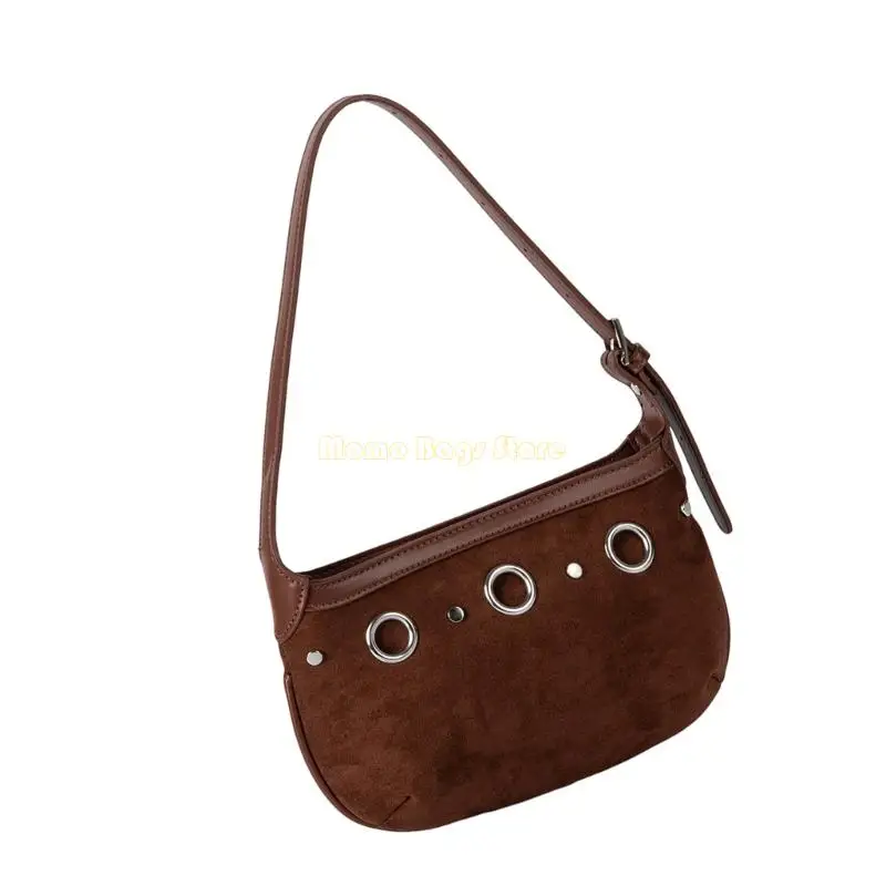 

X90D Практичная замшевая женская сумка подмышками с организационными функциями Износостойкая отделка Сумки на плечо Удобный