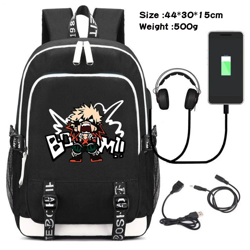 Backpack My Hero Academia Bakugou Katsuki Bakugo Kawaii Backpack Anime Cartoon Teen Student Fashion Unisex Schoolbag