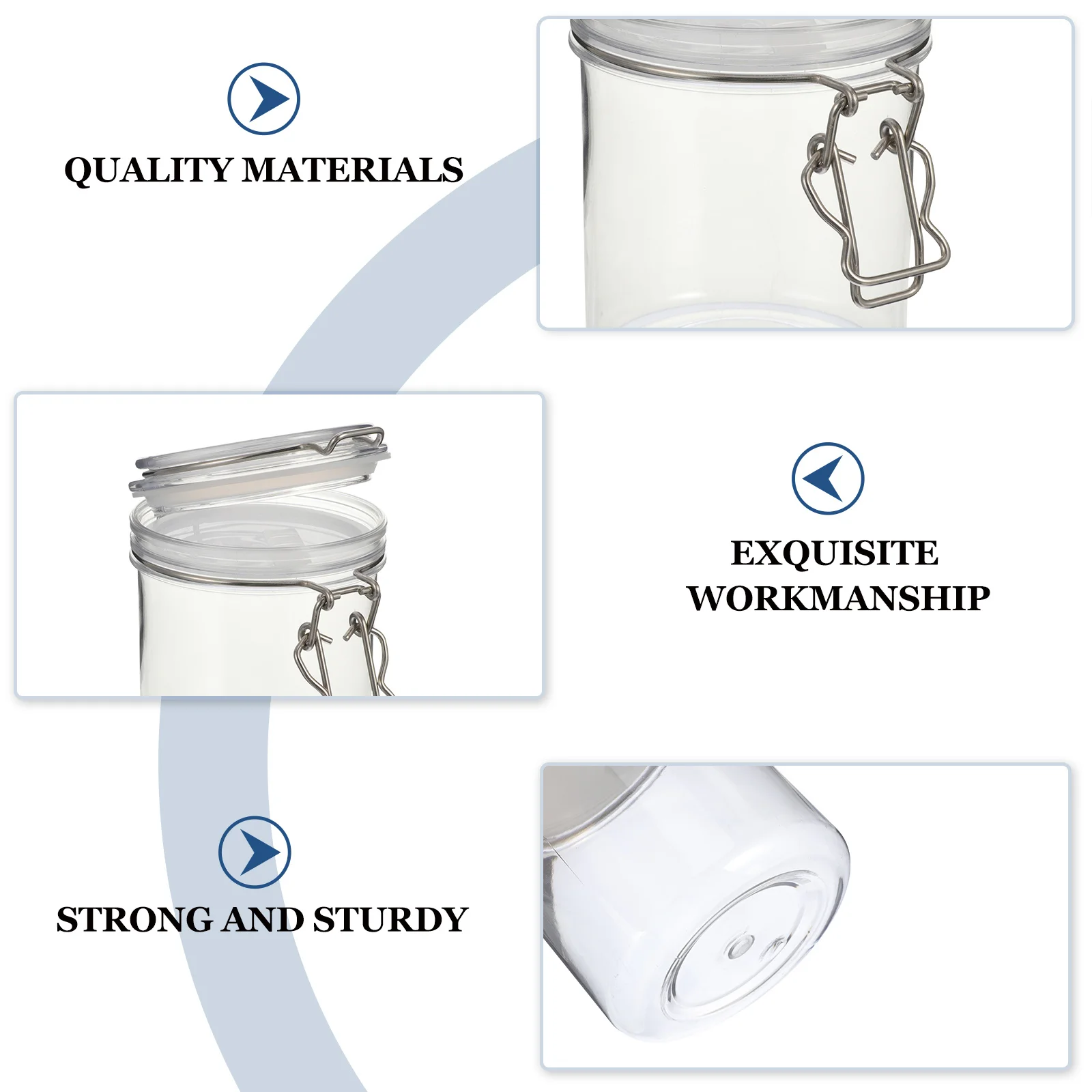 

550Ml Food Storage Jar Transparent Airtight Canister for Tea Coffee Beans Dry Fruits Kitchen Organization Sealed Container