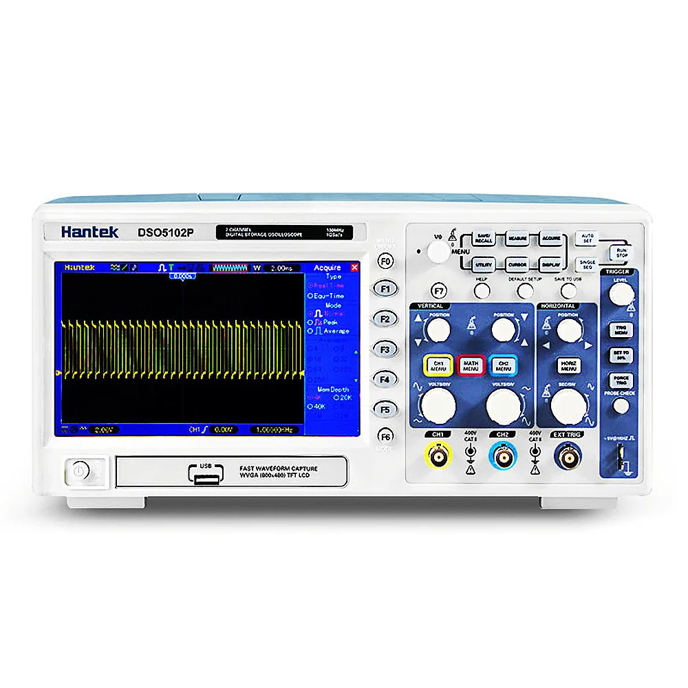 Osciloscópio portátil 70mhz do armazenamento de digitas de dso5072p 2 canais usb osciloscópio dso5102p dso5202p 100mhz 200mhz 1gsa/s 40k