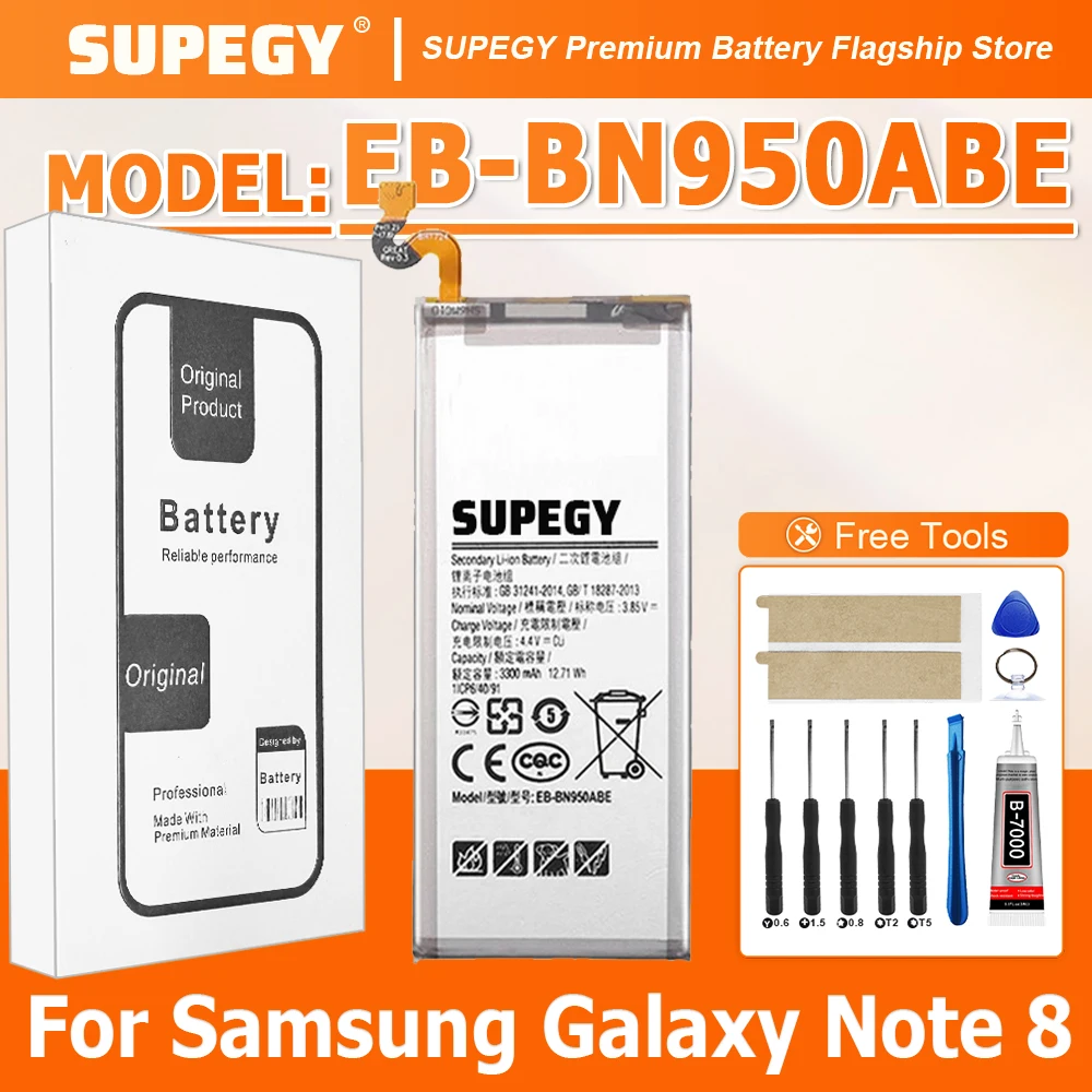 2026 Years Battery EB-BN950ABE 3300mAh For Samsung Galaxy Note 8 Note8 N950 SM-N950F N950FD N950U/U1 N950W N950N N9500 Bateria