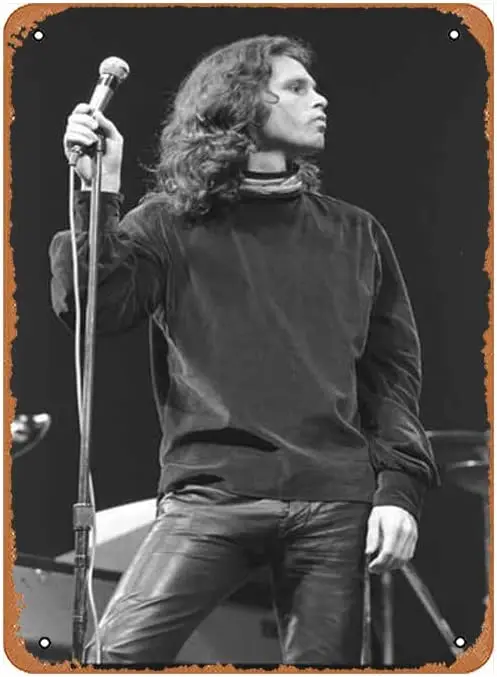 Zuhhgii Tin Sign Vintage Jim Morrison Concert Poster Black And White Poster Wall Decoration Home Decoration Art Poster Frameless