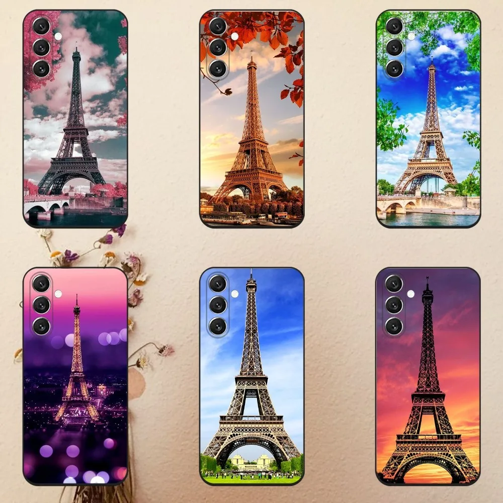 

Paris Eiffel Tower Phone Case For Samsung Galaxy A13,A21s,A22,A31,A32,A52,A53,A71,A80,A91 Soft Black Cover