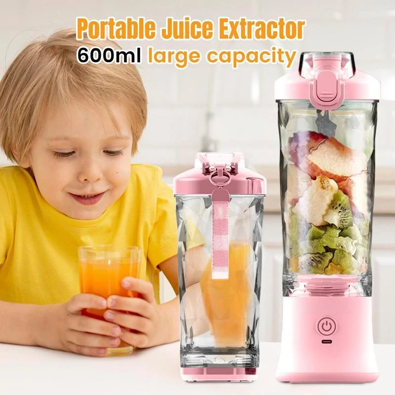 Portátil USB Recarregável Juicer Cup para Frutas e Vegetais, Tamanho Pessoal Blender, Cup