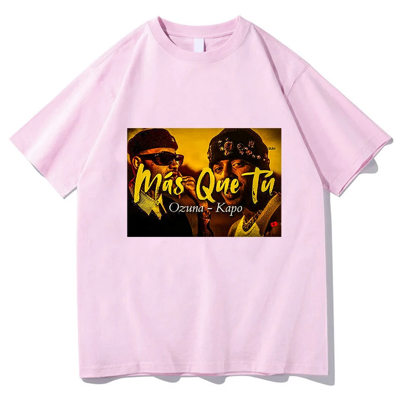 2025 Ozuna X Kapo Mas Que Tu Tour Printed Men's T-Shirt Pure Cotton Casual O-Neck Short Sleeve Streetwear Oversize Tees Tops Clo