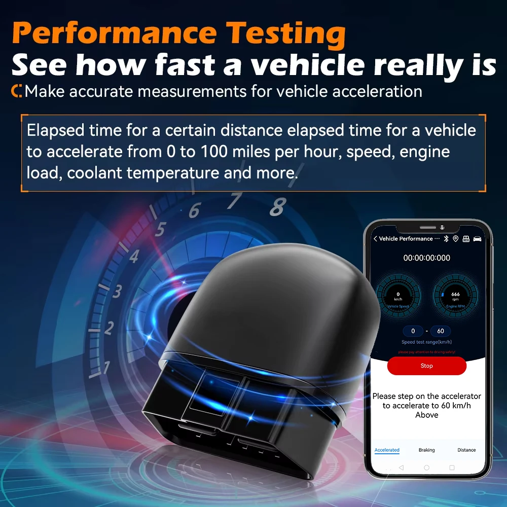 On-Board Diagnostic Tool Multi-Function Bluetooth Code Reader OBD2 Car Scanner Lifetime Free Update Android/ios Universal