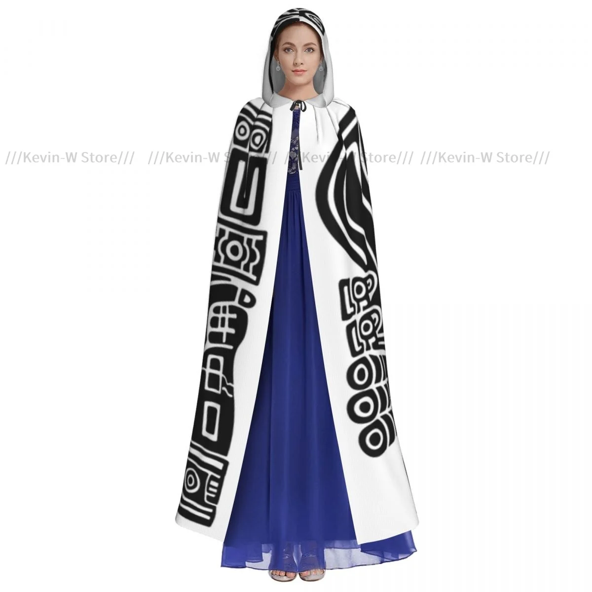 Aztec Eagle Warrior Hooded Cloak Polyester Unisex Witch Cape Costume Accessory