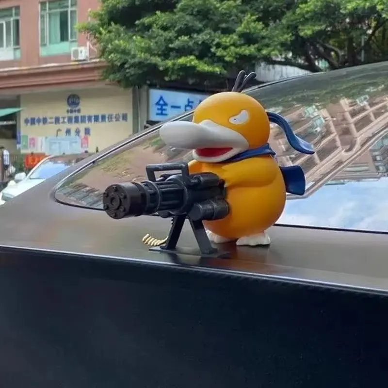 Psyduck Pokemon Action Figure 9-15cm Gatling Gun Standing Posture Collectible Model Car Ornament Desktop Decor For Boys Gift