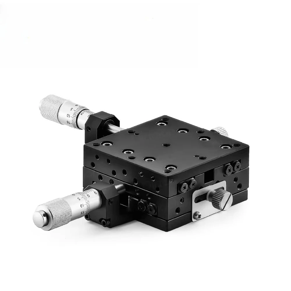 AMXY60 60*60mm XY-axis High Precision CNC Machining Optical Testing Aluminum Alloy Linear Guide Blocks Manual Positioning Stage