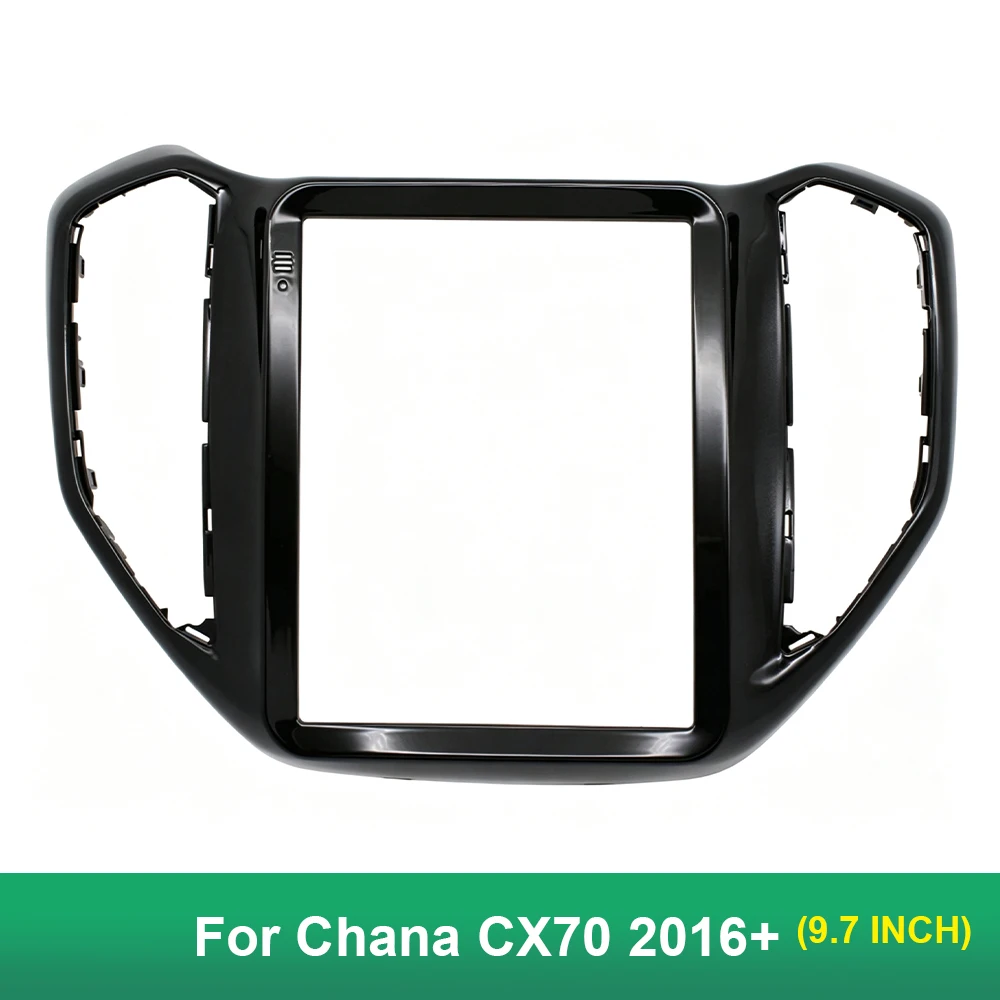 9.7 Inch Car Radio Fascia Frame For Chana CX70 2016+ UV Black Android Stereo Trim Optional Cable CANBUS Kit