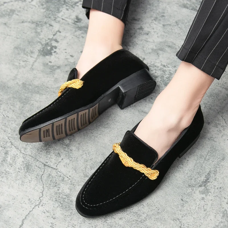 Men Loafers Shoes Faux Suede Leather Low Heel  Casual  Vintage Slip-on Fashion Shoes Classic Male Shoes