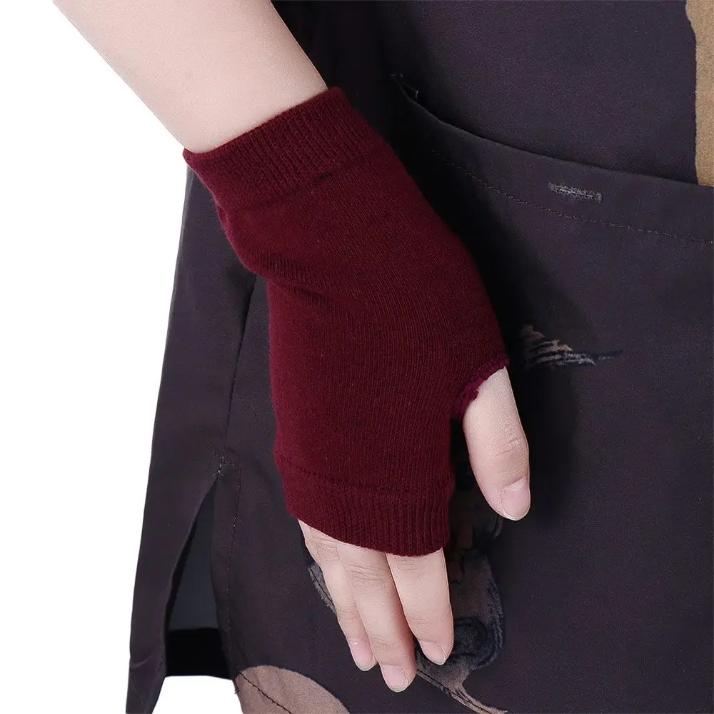 Stylish Winter Fingerless Hand Wrist Arm Hand Warmer Stretchy Half Mitten Half Finger Gloves Faux Wool Mittens Cycling Gloves