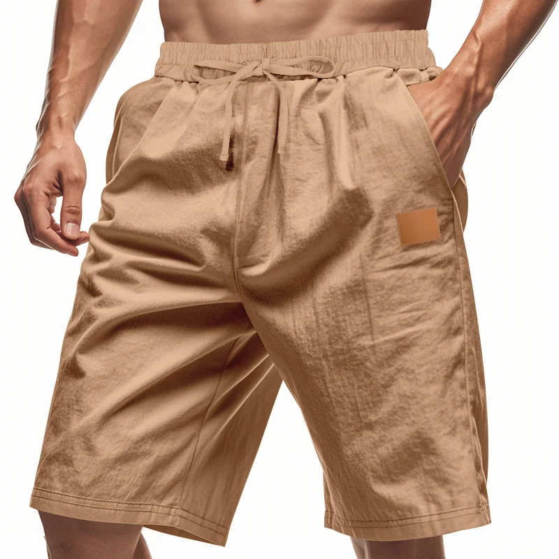2025 New male Men Shorts for Men Cotton Linen Casual Breathable Beach Shorts Men's Short Sweatpants Vacation Gym Basketball