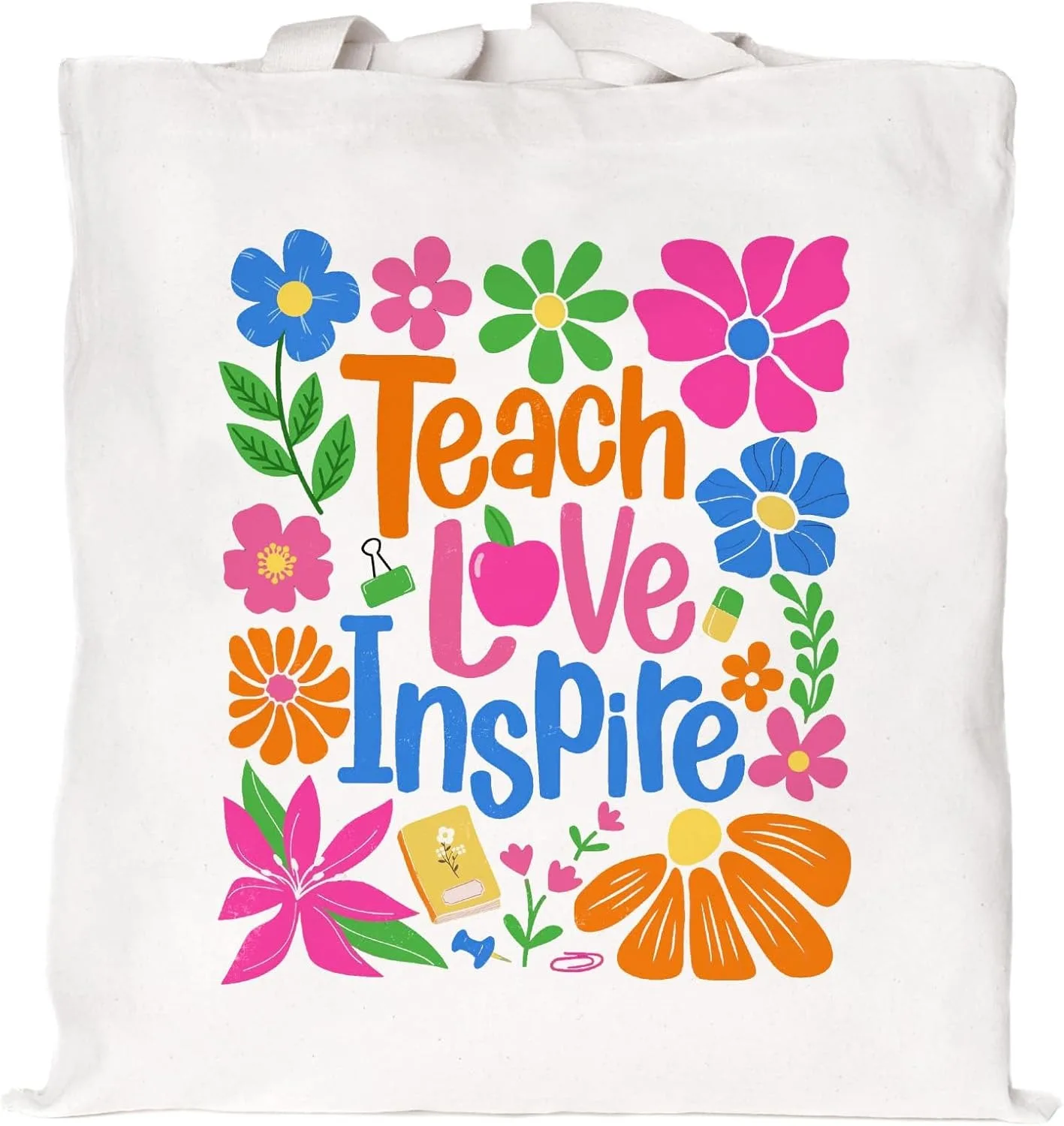 

Teacher Gifts for Women, Thank You Teacher Gifts, Canvas Tote Bag Aesthetic, Reusable Grocery Bag for School