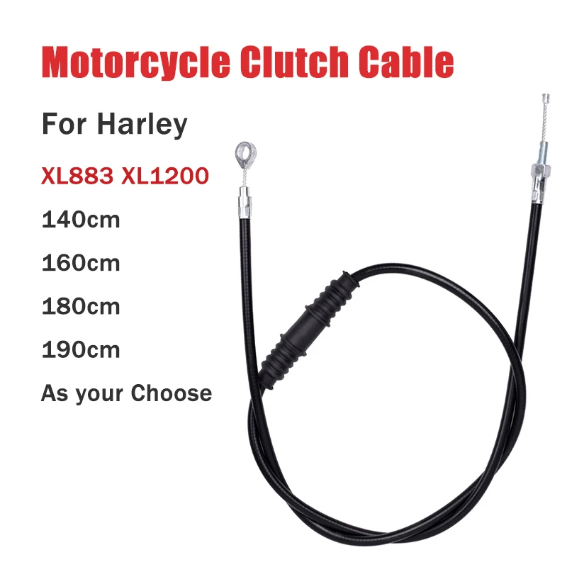 For Harley XL883 XL1200 Motorcycle Adjustable Clutch Cable XL 883 1200 Dyna Softail Fat Boy 140cm 160cm 180cm 190cm Choose