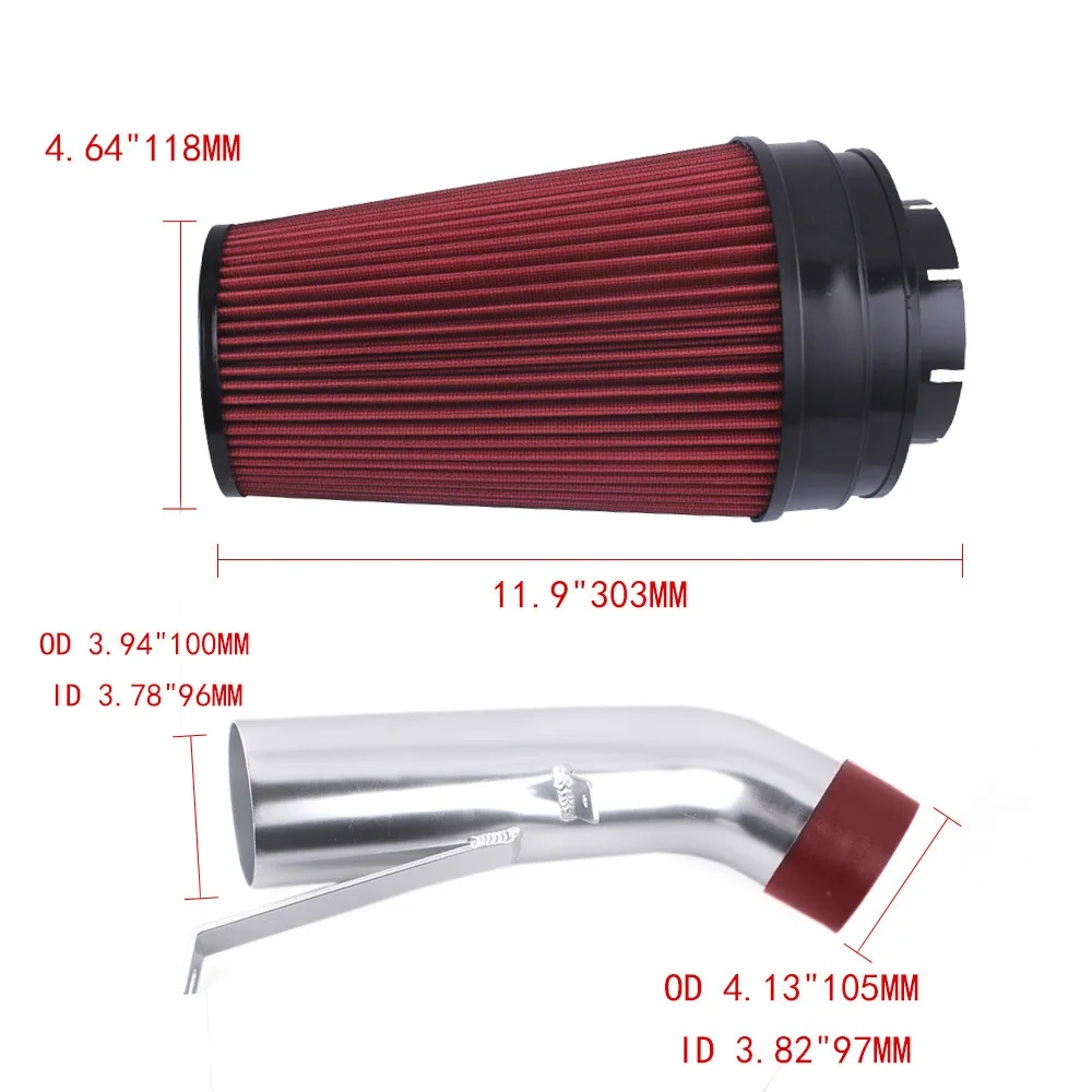 Cold Air Intake Kit for 99-06 Chevy Silverado 1500, High Flow Air Filter with Heat Shield, Performance Upgrade