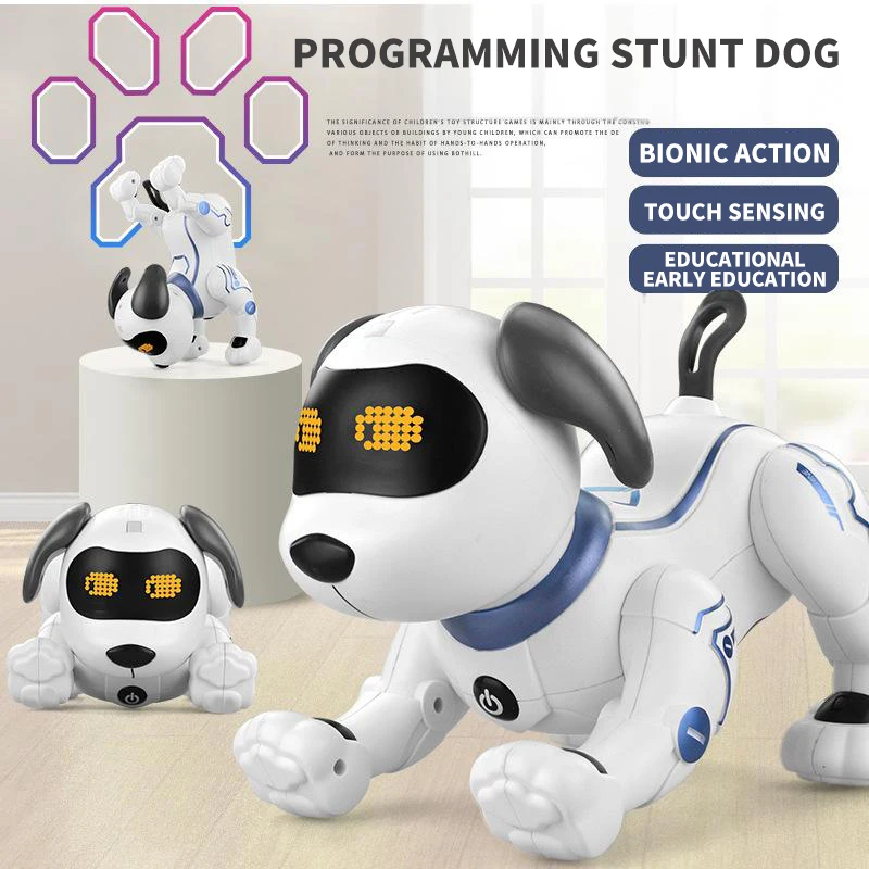 어린이 AI 지능형 애완견 지능형 프로그래밍 음성 터치 감지 기계 개 로봇 완벽한 어린이 선물