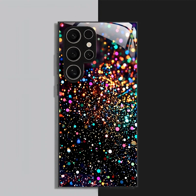Colorful Starlight Exquisite luxury High-end PhoneCase Glass PhoneCase for Samsung Galaxy S26 S25 S24 S23 S22 S21 FE,Ultra,Plus