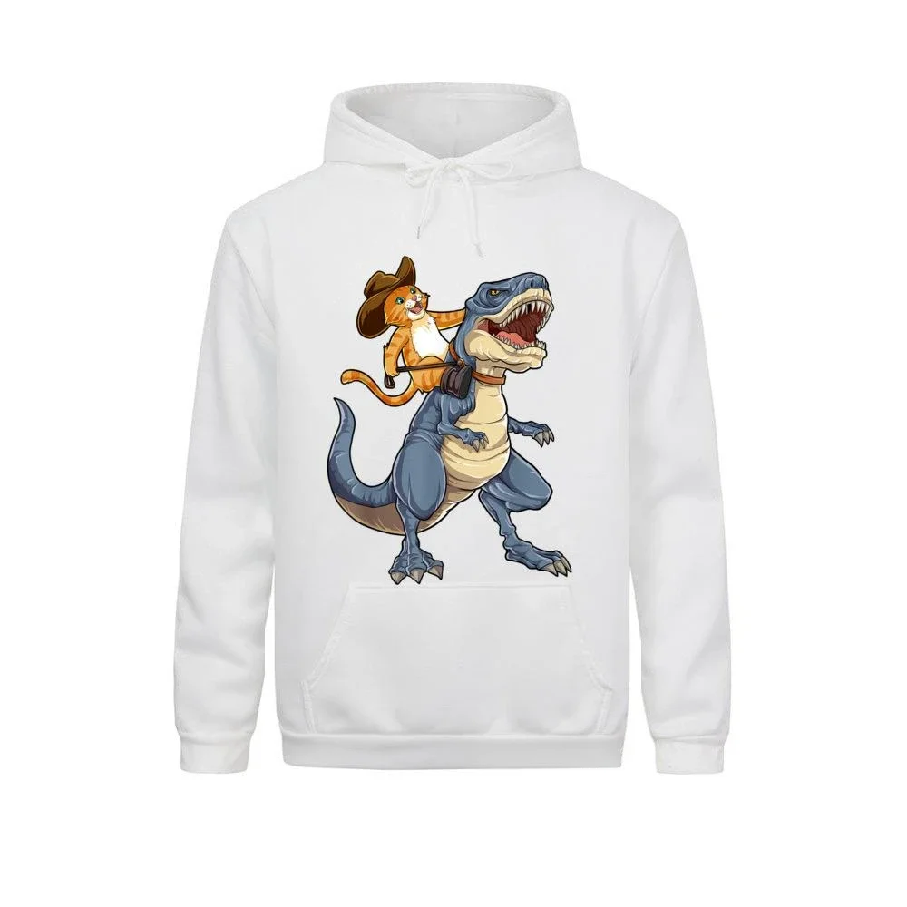

Sweatshirts Classic Cheap Boy Father Day Hoodies Birthday Cat Riding Dinosaur T Rex Funny Purrassic Kitty Kitten Lover Hoodie