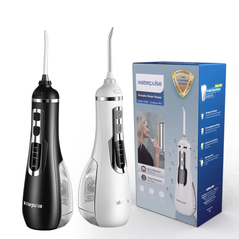 

Waterpulse V500 Портативная ирригатор для воды Беспроводной очиститель полости рта Стоматологический ирригатор с функцией массажа Сертификат CE