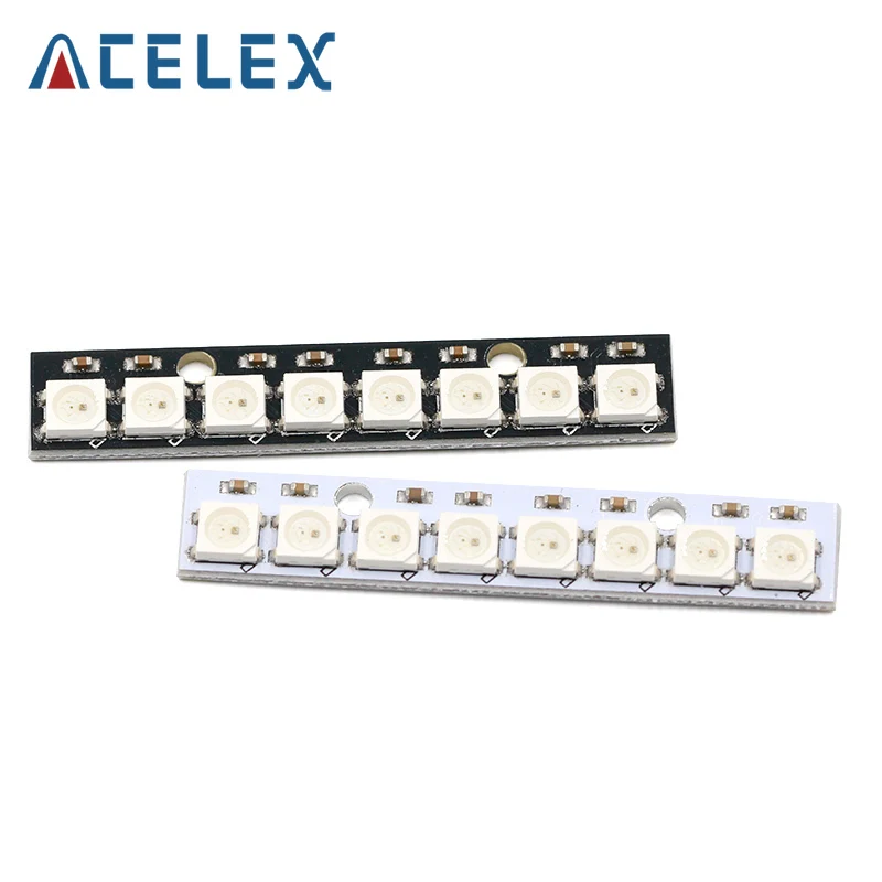 8 channel WS2812 WS2812B WS 2811 5050 RGB LED Lamp Panel Module 5V 8-Bit Rainbow LED Precise