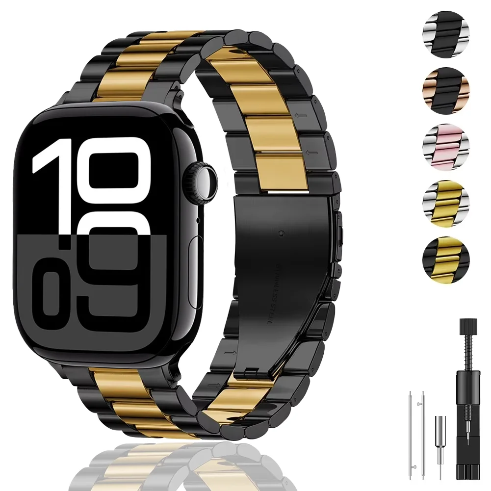 Metal Strap for Apple Watch Ultra 11 10 9 8 7 49mm 42mm 46mm 45/41mm Stainless Steel Band iwatch 6 5 4 SE 44/40mm Bracelet Belt