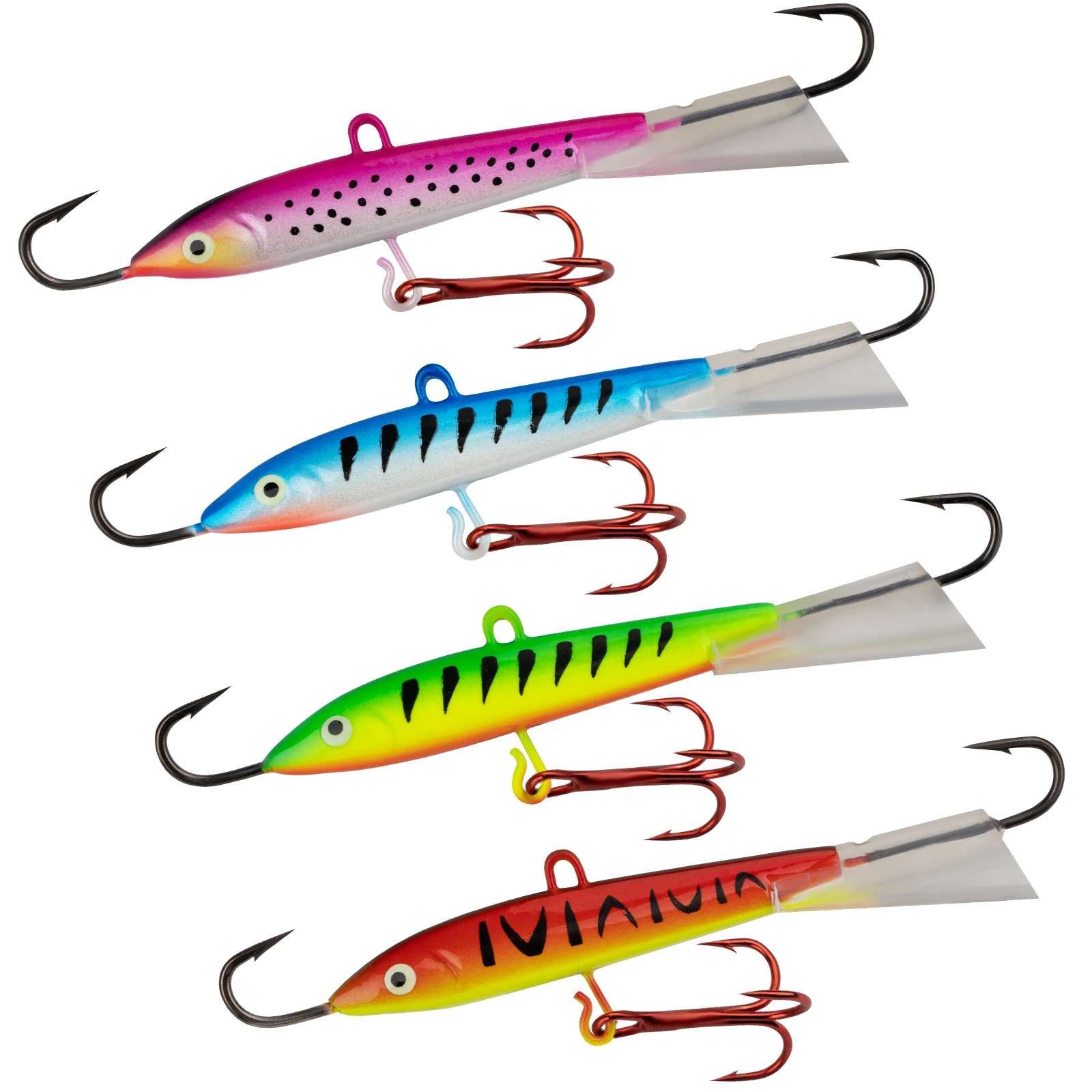 OROOTL Ice Fishing Lures Kit – 18pcs Jig Heads With Treble Hooks For Winter Fishing