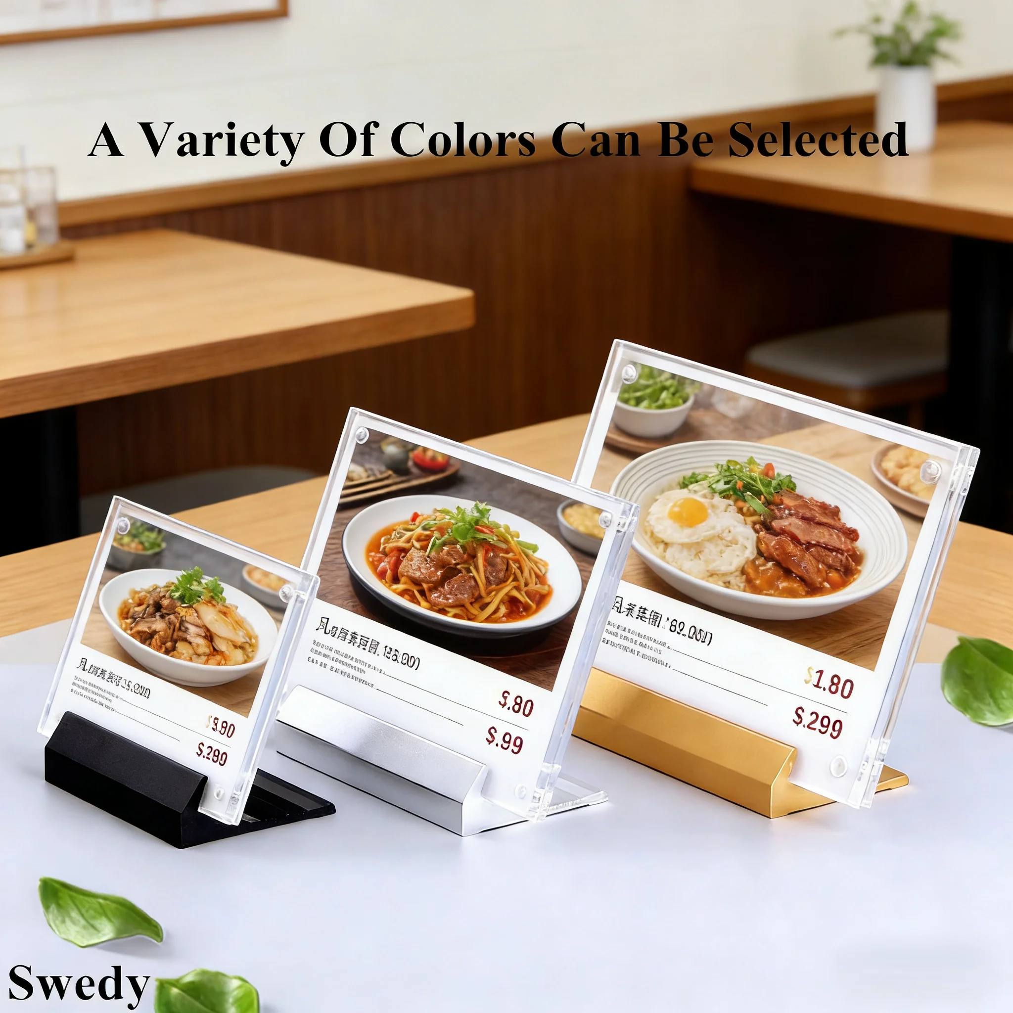 75x55mm / 90x60mm Magnetic Acrylic Sign Holder Stand Table Number Price Label Card Tags Wedding Party Memo Menu Holder Stand