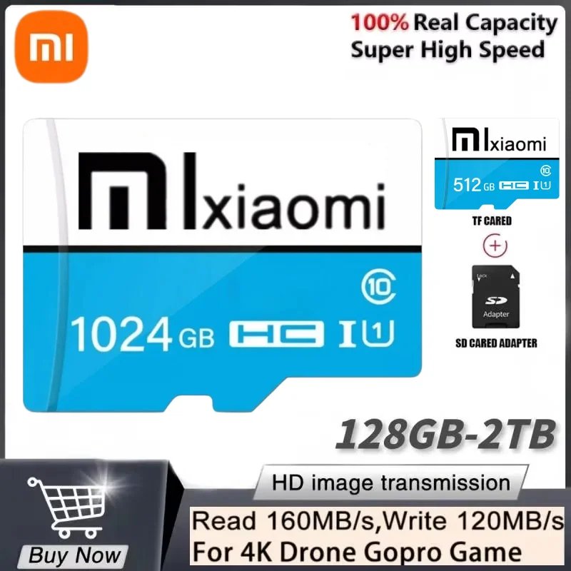 Original Xiaomi 2TB 1TB Micro TF SD Card 256GB 512GB TF Memory Flash Card 128gb SD Card For Phone/Computer/Camera Dropshipping