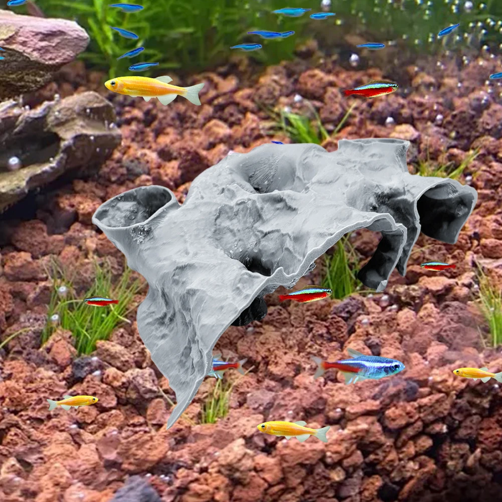 ثلاثية الأبعاد مطبوعة نفق طبيعي Pleco كهف الأسماك مخبأ ديكور ل Cichlid ، مهرج لوتش و Kuhli لوتش نفق الكهوف الأسماك حوض السمك ديكور #3