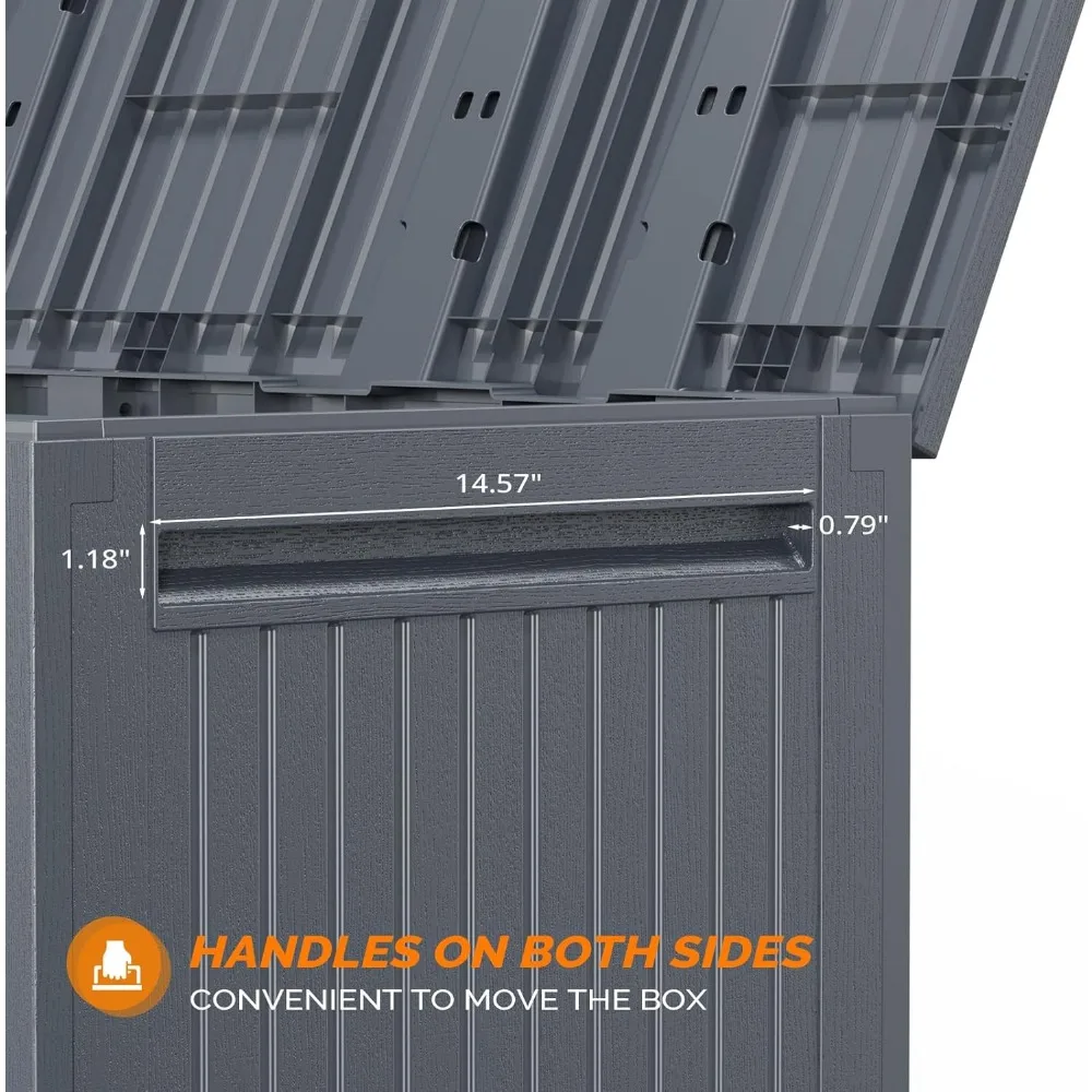 Abschließbarer Kunststoff-Aufbewahrungsbehälter für den Außenbereich, 90 Gallonen – Deck-Terrassenbox für Garten- und Poolbedarf