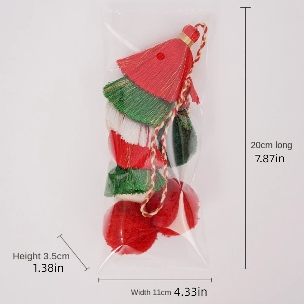 Bohemian 5 Layered Tassel Pendant Cute Hndmade DIY Braid Rope Bag Charms Weave Rope Christmas Ethnic Style Key Chain Gift
