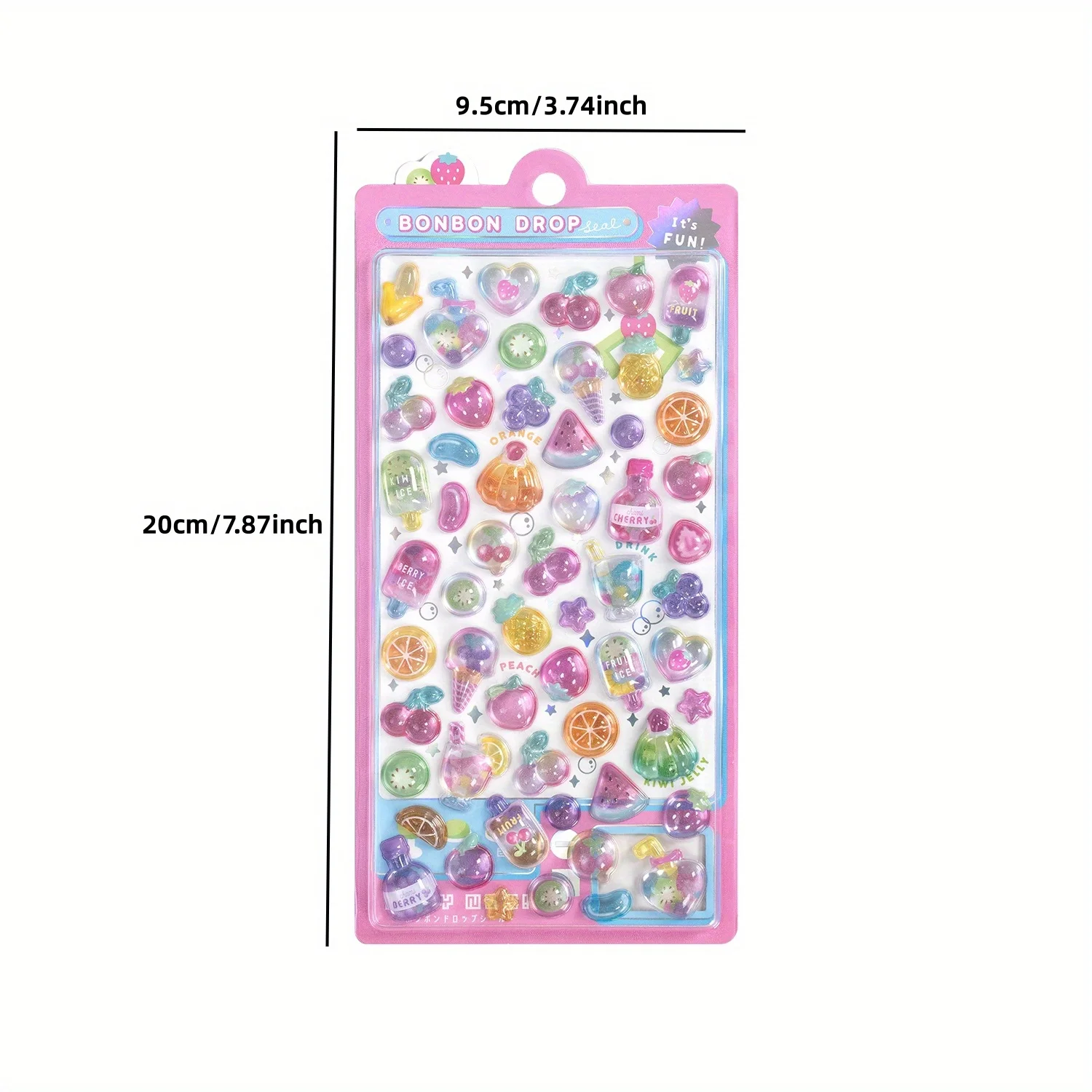 สติกเกอร์ 3 มิติแบบนำกลับมาใช้ใหม่ได้ 3 ชิ้น - ลายไอศกรีมน่ารัก สีฟ้าขาว ดีไซน์สวยงาม กาวเหนียวแน่น ไม่ทิ้งคราบ สำหรับงานสมุดภาพ งานฝีมือ