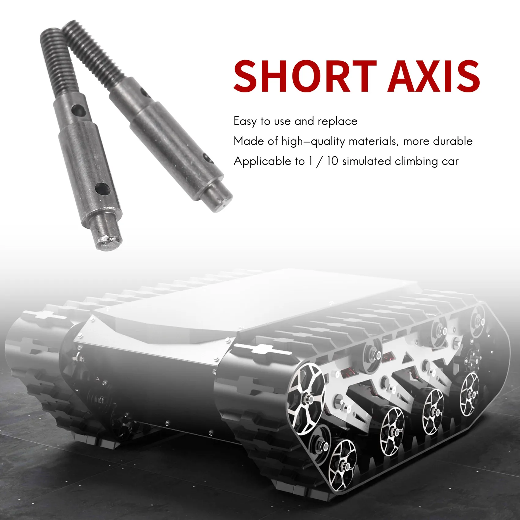 FBIL-2Pcs Hard Steel Front Rear Portal Stub Axle Drive Shaft For Redcat GEN8 1/10 RC Crawler Car Upgrades Parts Accessories