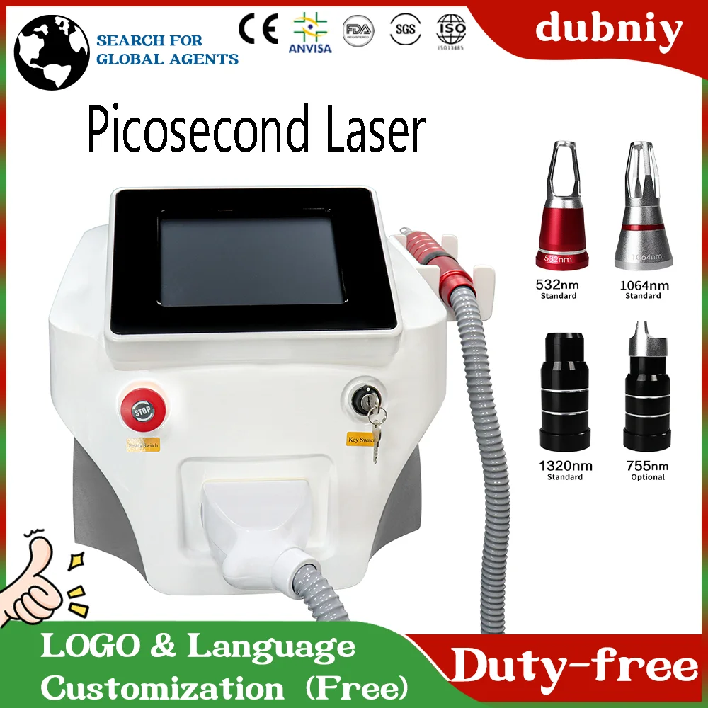 

Portable Pico Laser Q Switch Nd Yag Tattoo/Freckles/Lentigo/Pigment/Eyebrow Removal&Skin Rejuvenation Black Doll Laser Machine