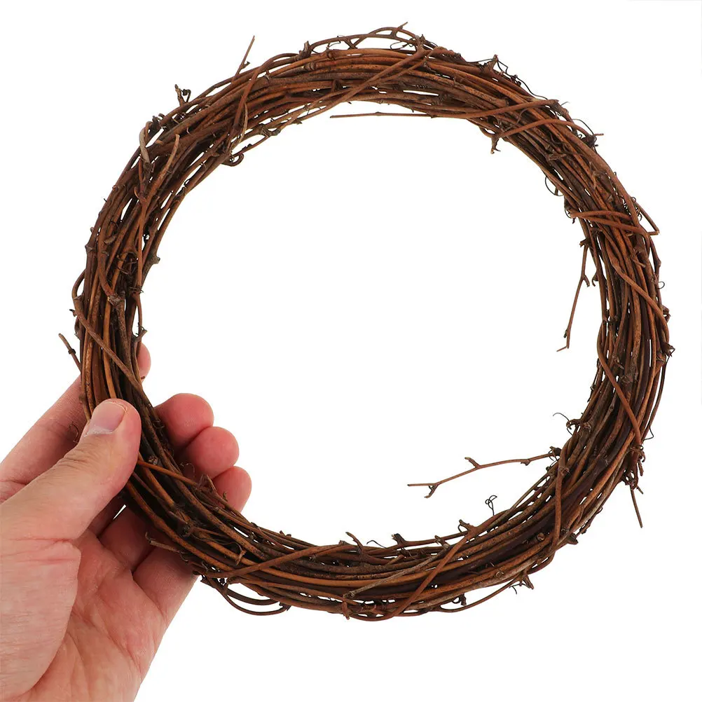 

Natural Grapevine Wreath 25cm Twig Vine Garland Rattan Branch Wood Hoop DIY Christmas Craft Decoration Branch Wreath Rings