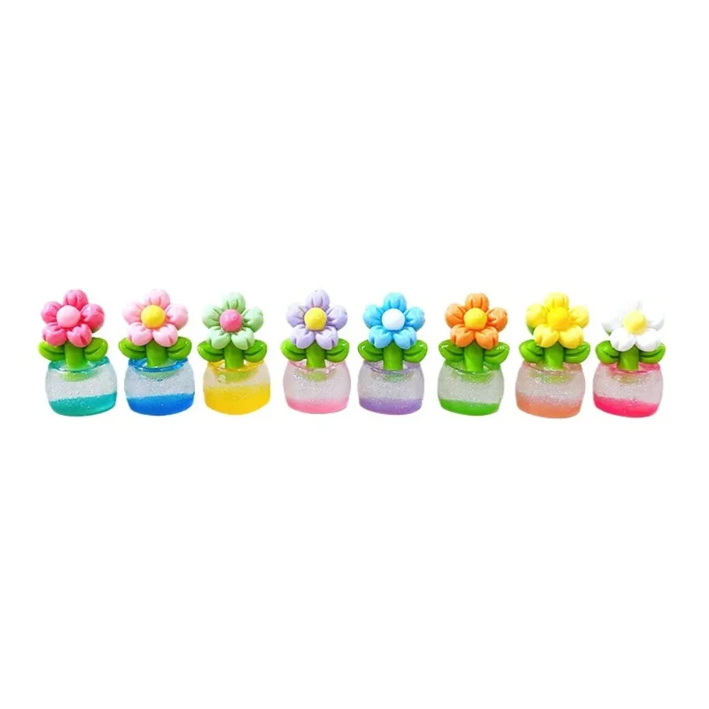 10pcs DIY Luminous Flower Potted Glow Decor Toys Resin Micro Landscape Landscape Decoration Desktop Mini Simulation Plants Car